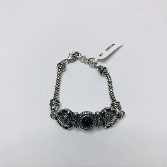 BRIGHTON Silver Heart Design Black Bead Bracelet - Picture 5 of 5
